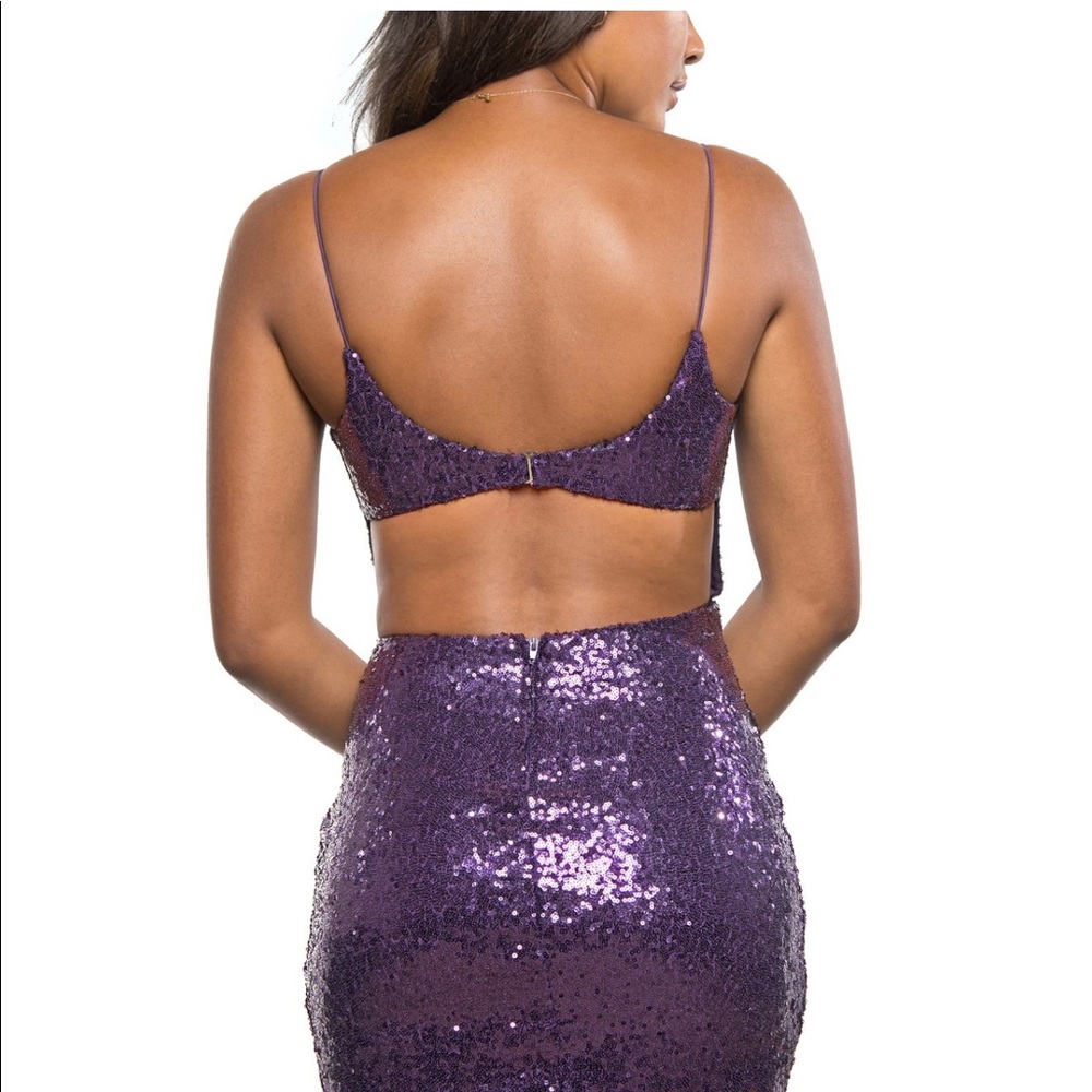 NWT B DARLIN JUNIORS’ SEQUINED OPEN-BACK DRESS